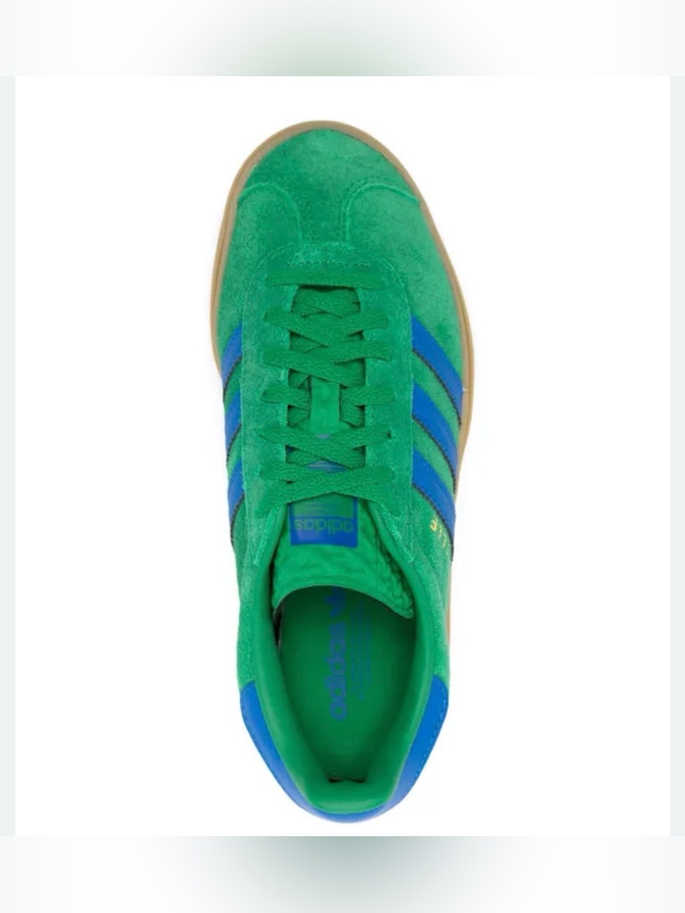 Adidas Gazelle Green Low-Top Sneakers with Blue Accents | Stack | Platform - Picture 7 of 7
